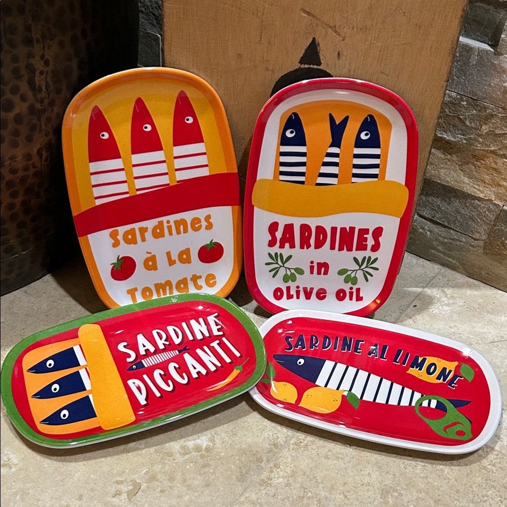 C&C California Set of 4 Sardine Melamine Plates